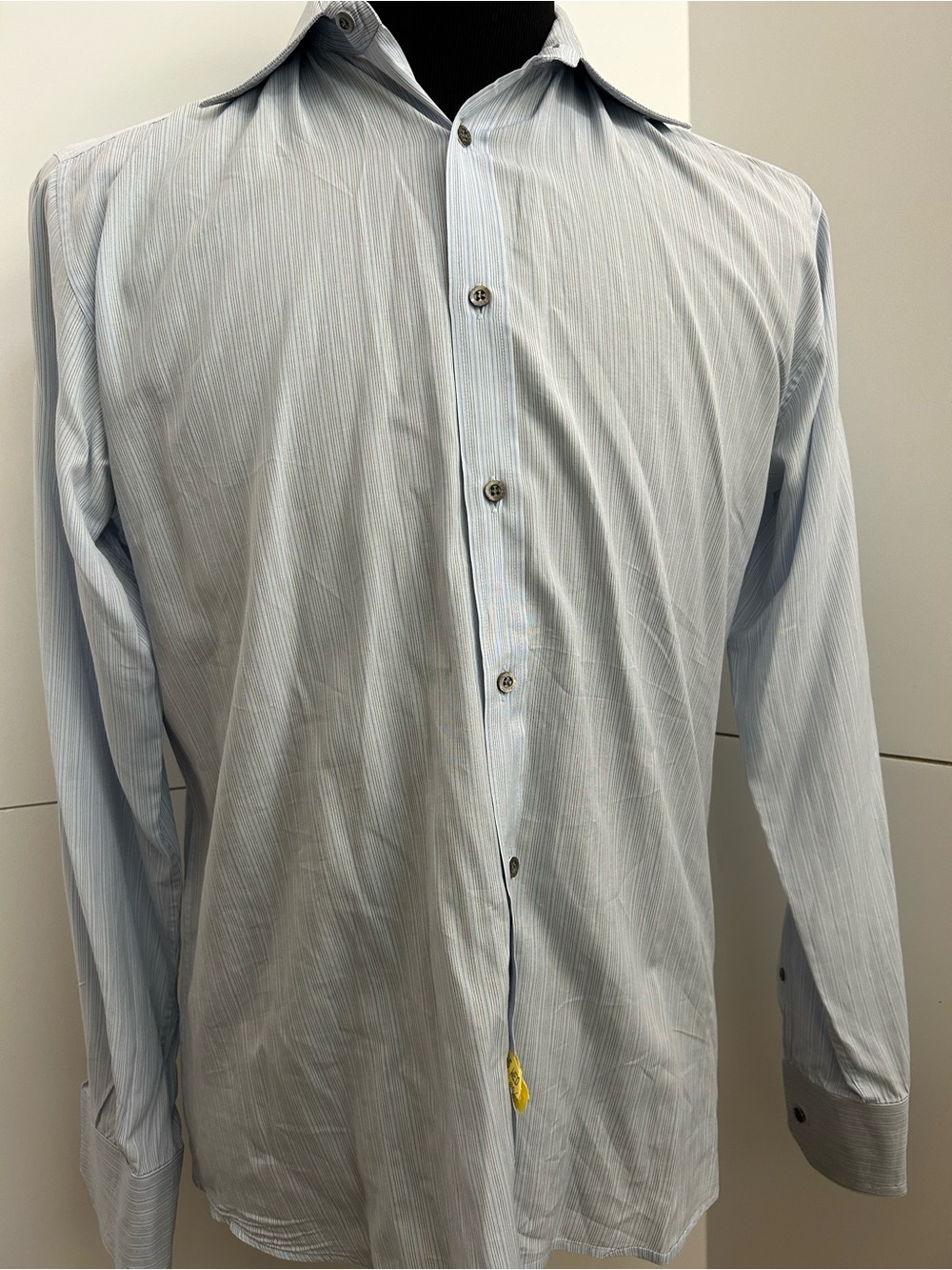 Vintage Gucci Light Blue Pinstripe Men's Dress Shirt